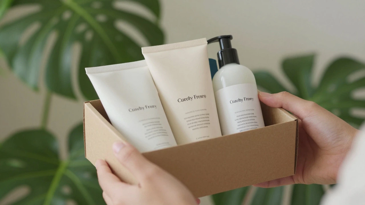 Hands holding an eco-friendly, plastic-free beauty box with sustainable packaging