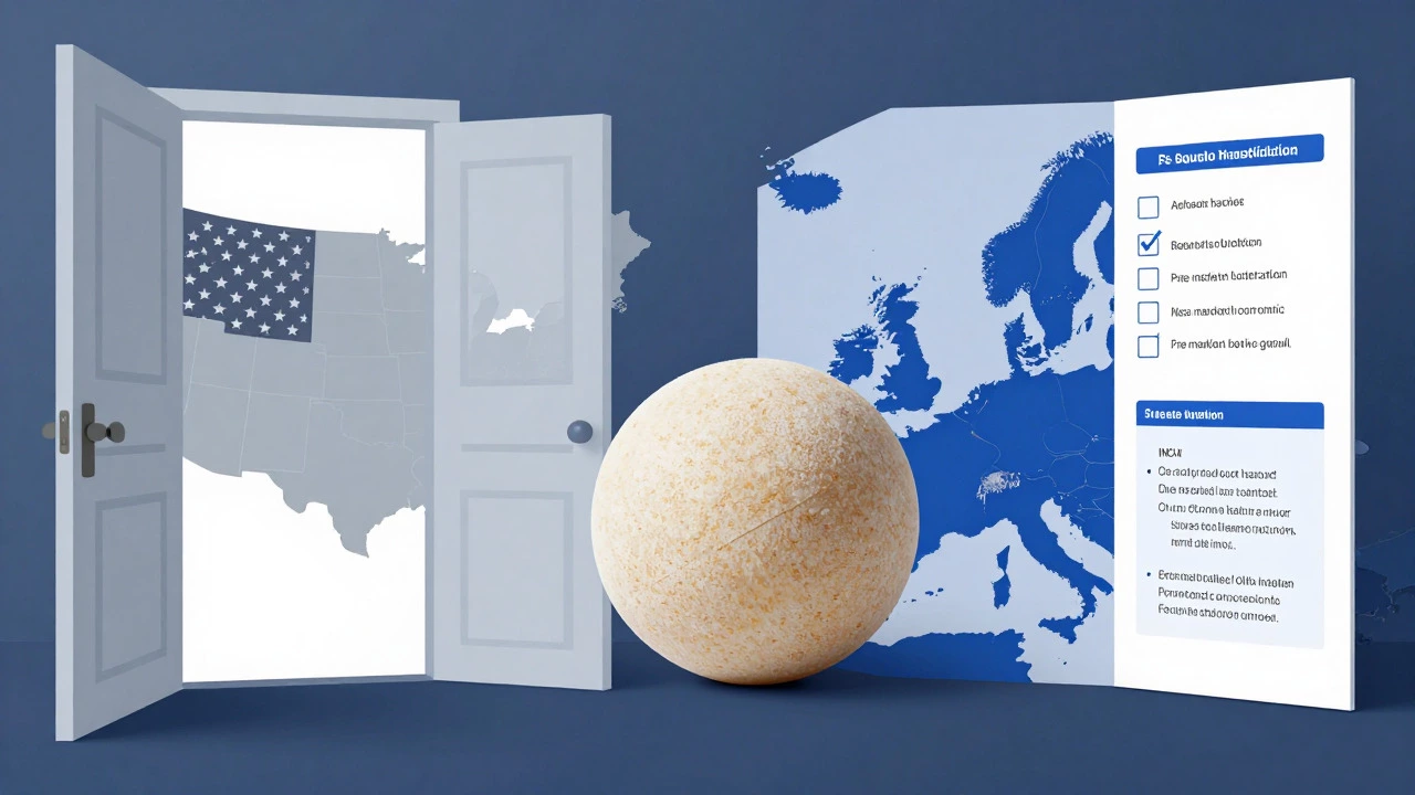 Illustration comparing US and EU cosmetic regulations