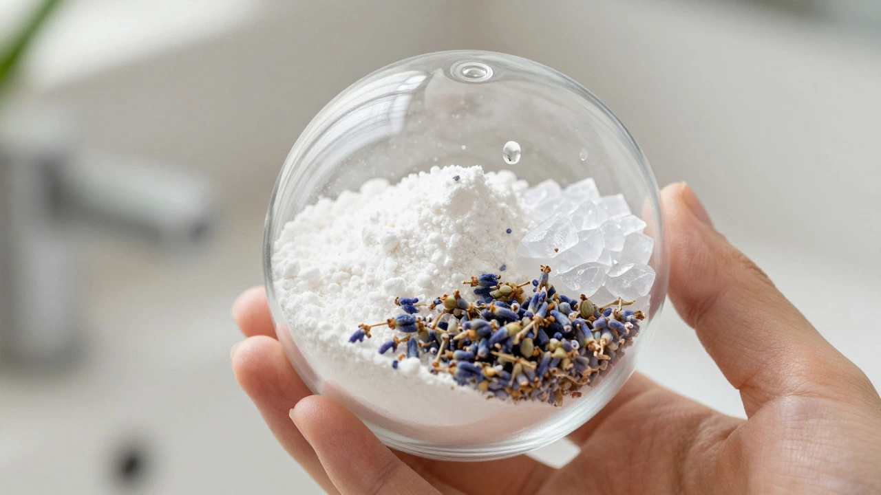 Raw cosmetic ingredients like baking soda and oils