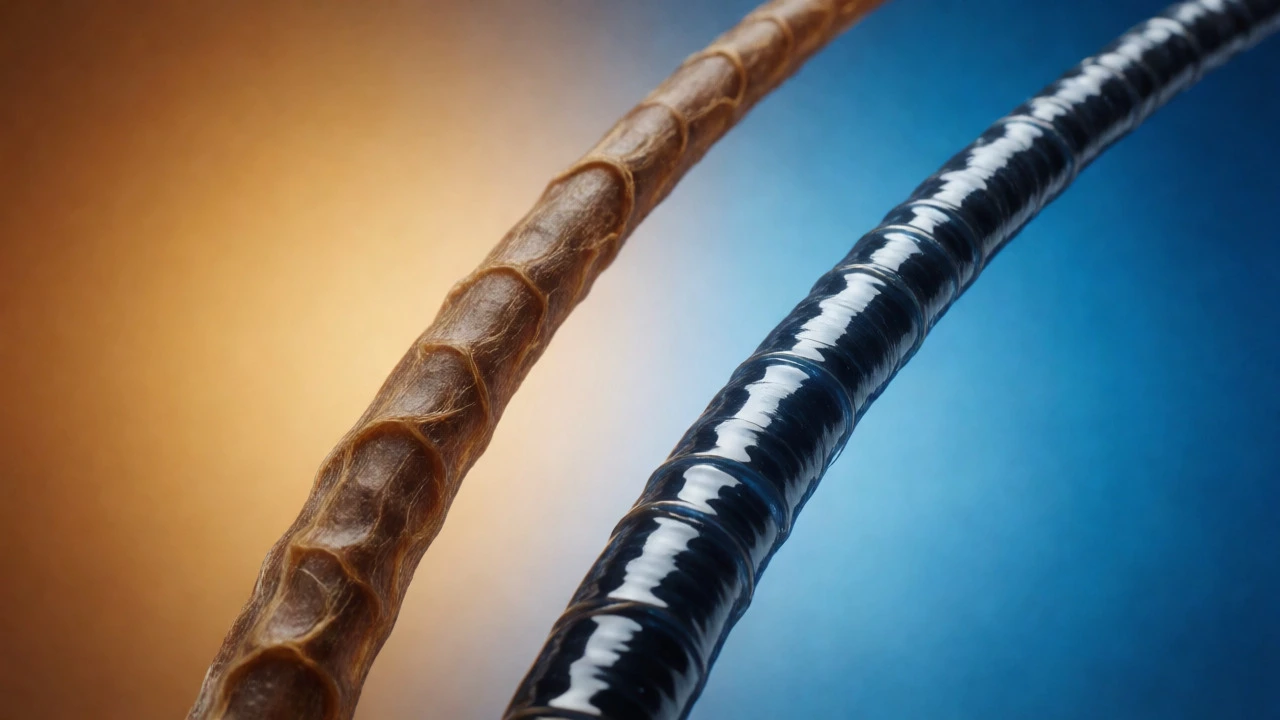Macro view comparing dry hair cuticles to smooth, moisturized strands